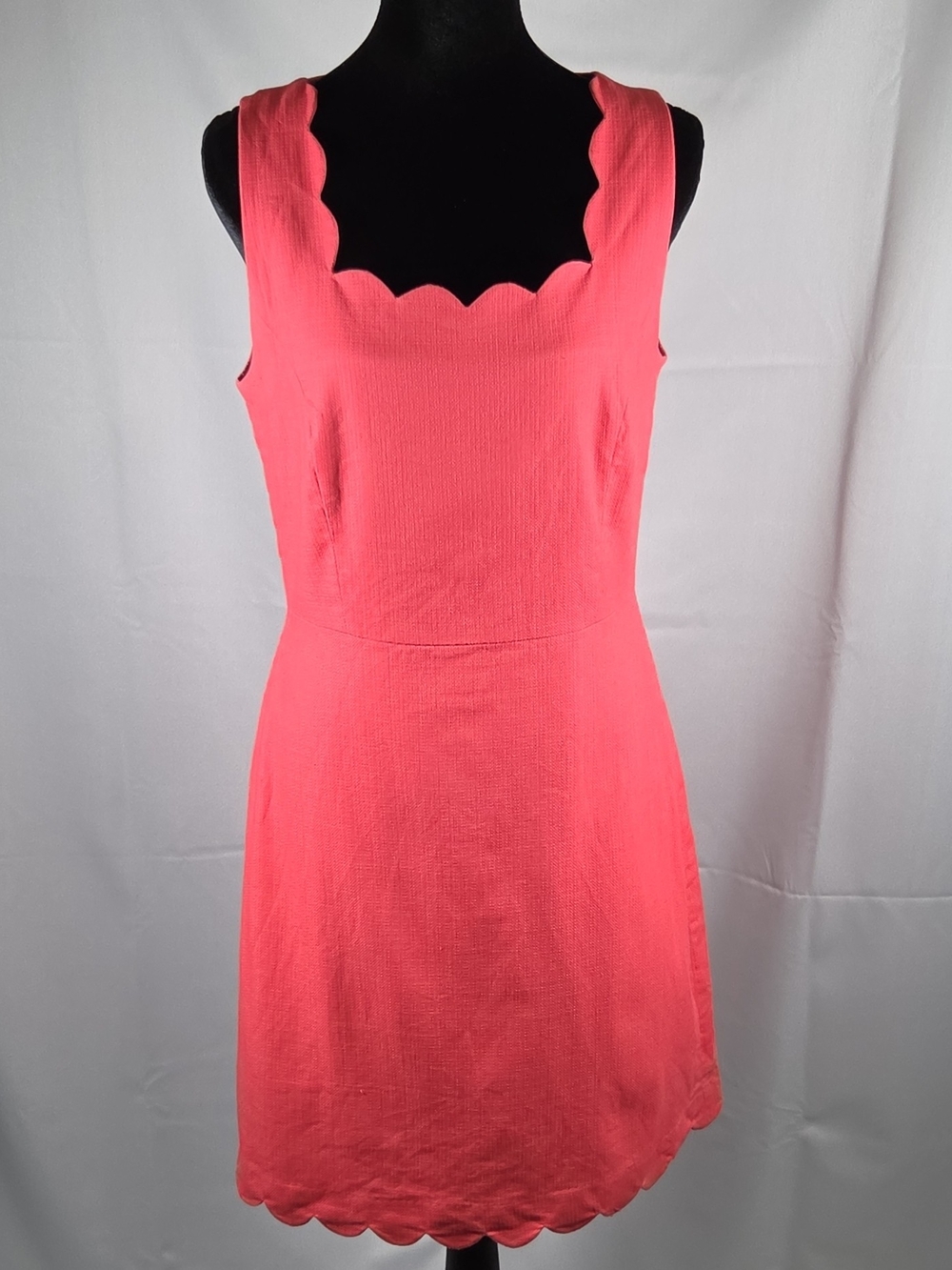 J. Crew Coral Scallop-Edge Sleeveless Mini Dress Size 6
